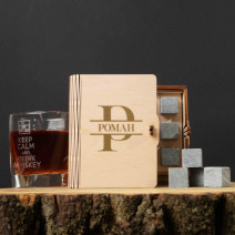 Камни для виски "Инициал" персонализированные 6 штук в подарочной коробке
